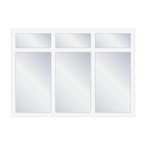 3-Flügel mit 3-Oberlicht Fenster - PVC